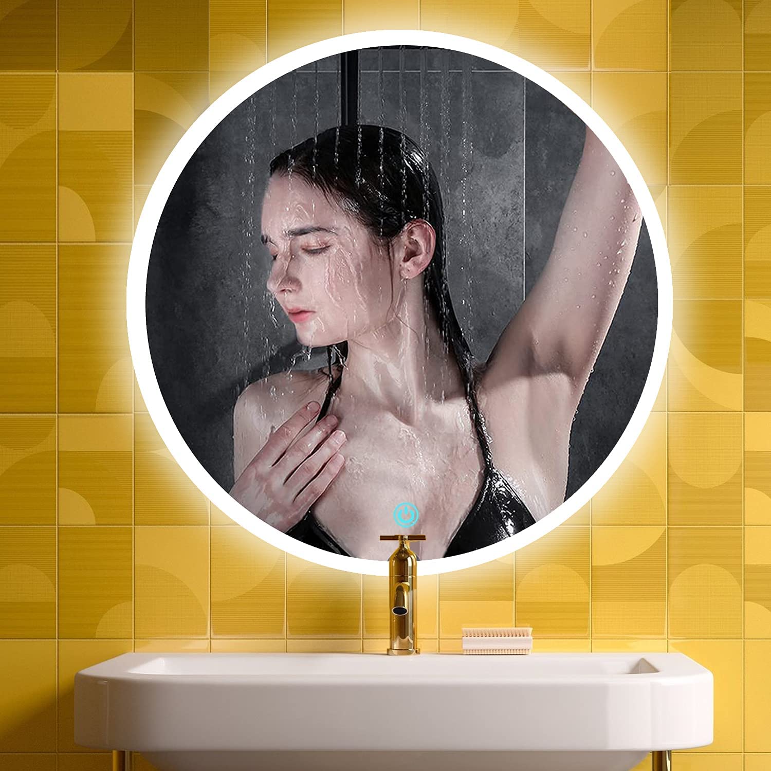 Round LED Bathroom Mirror With Single Touch - 1