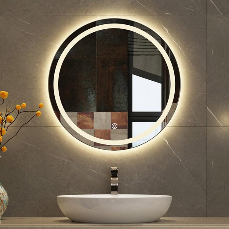 Touch Sensor Anti-Fog Bath Round LED Bathroom Mirror - 2