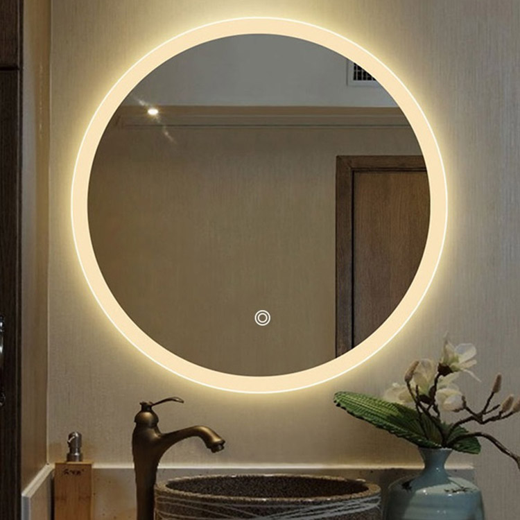 Touch Sensor Anti-Fog Bath Round LED Bathroom Mirror - 3 
