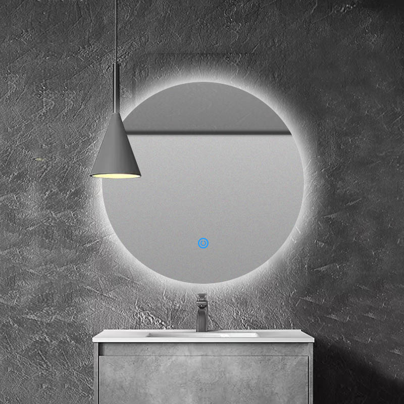 Округло ЛЕД огледало у купатилу са сензором за додир против магле - 0