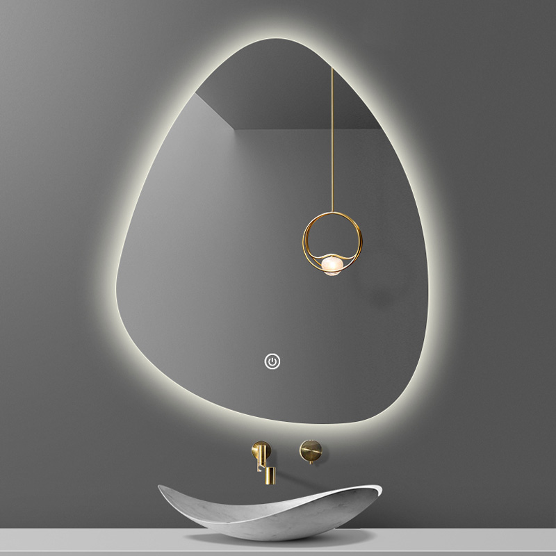 ЛЕД огледало за купатило са позадинским осветљењем у облику капљице воде - 0