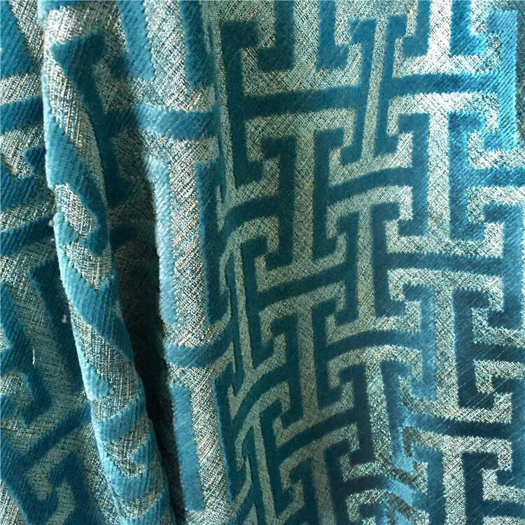 Žakárová broušená sametová klasická polyesterová tkanina o šířce 280 cm - 2 