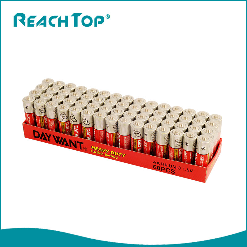 AA Hochleistungs-Zn-MnO-Zink-Trockenbatterie R6P Extra High Power PVC-Mantel