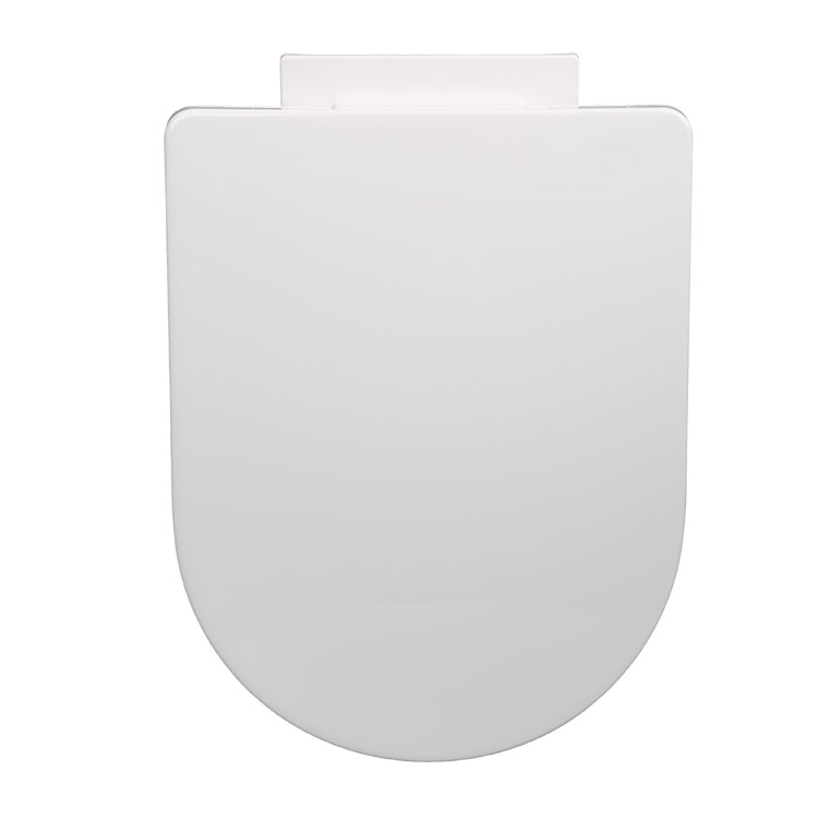 Capa de assento de sanita branca em forma de D