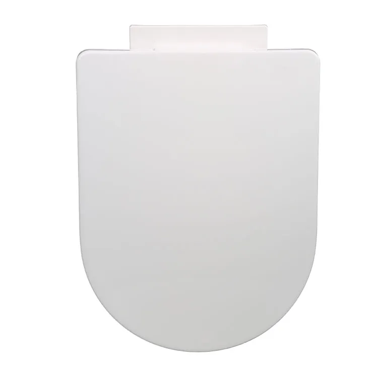 D-Shaped White Toilet Seat Cover