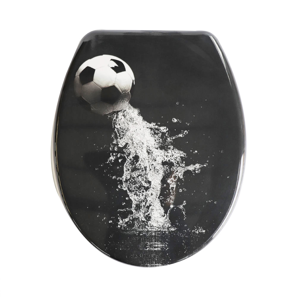 One Button Quick Release Toilet Seat Cover Black