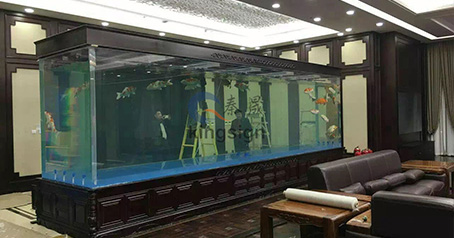 Proyek tangki ikan akrilik ruang konferensi perusahaan Suzhou.