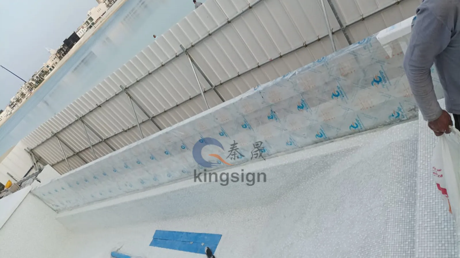 Length 11.1 meters acrylic swimming pool windows 