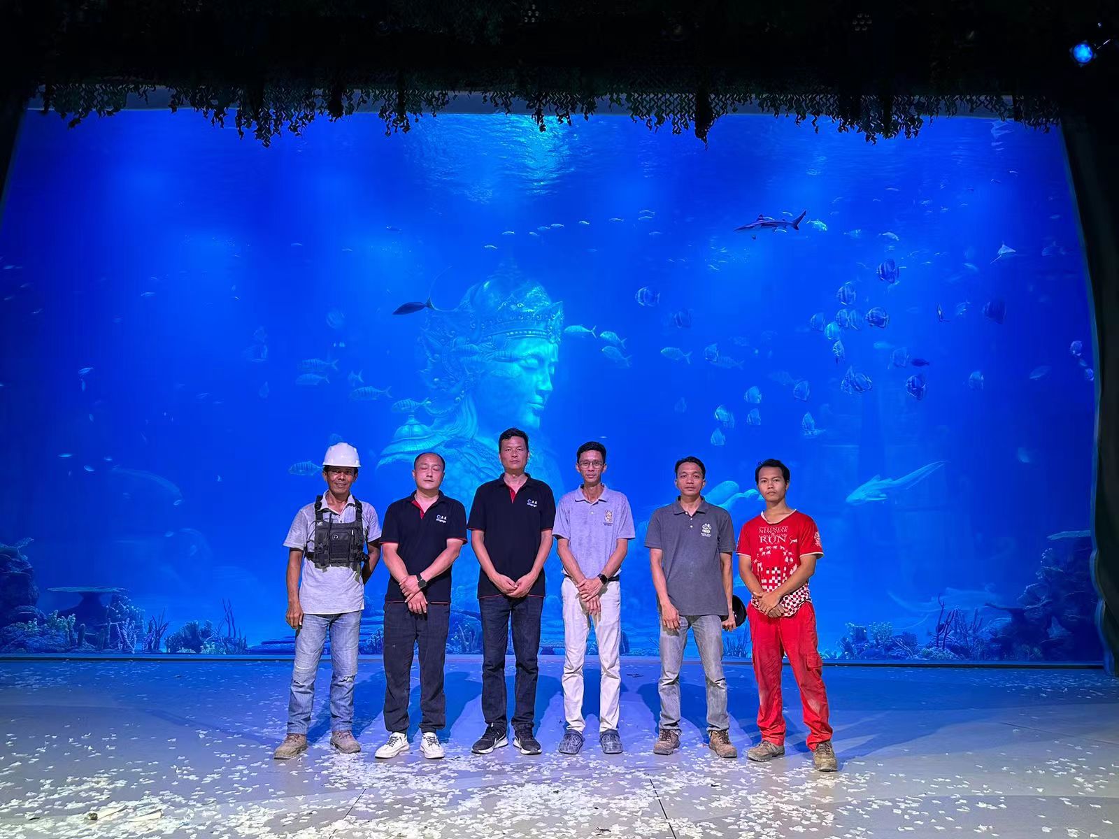 Kingsign Acrylic installation team at Taman Marine Park Bali Indonesia
