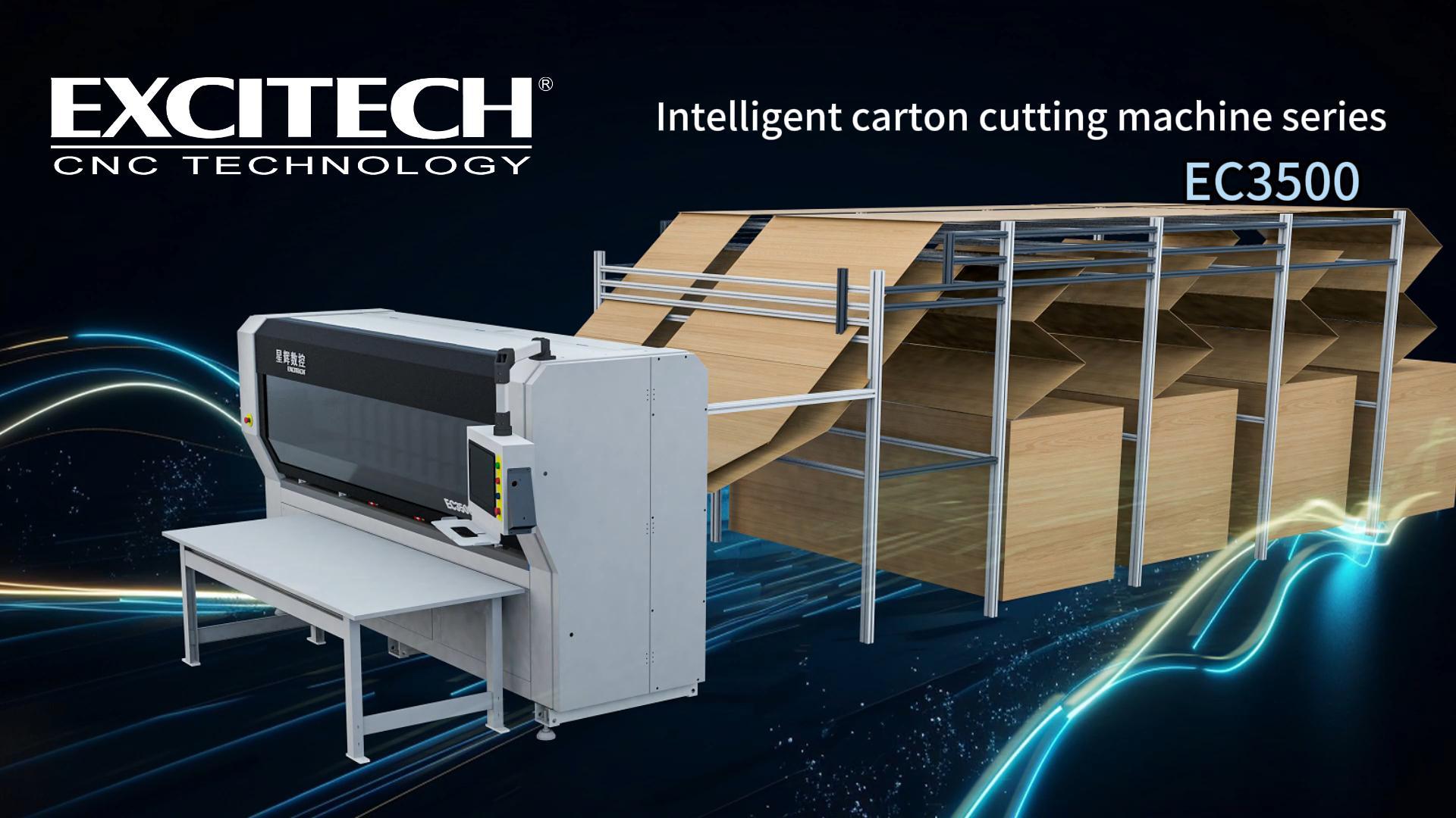 Excitech 3500 Carton cutting and packaging machine.