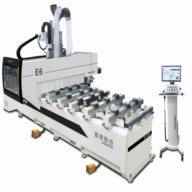 Drevoobrábací stroj E6 PTP s CNC routerom na výmenu nástrojov