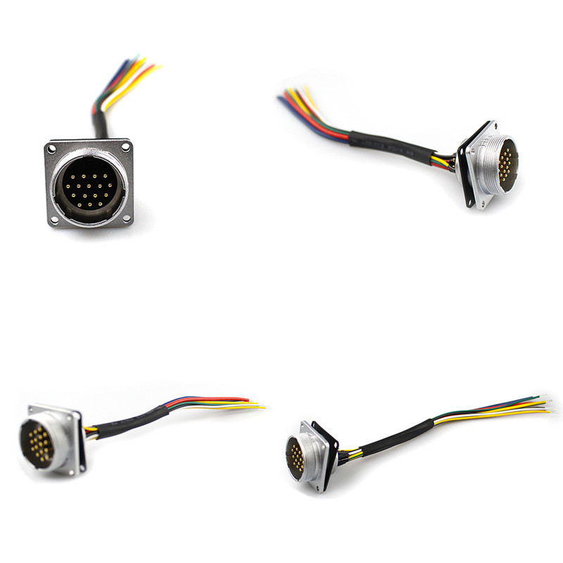Connecteur de prise PLT de câble de montage de panneau de tête d'aviation de harnais de fil imperméable à l'eau de 16 noyaux