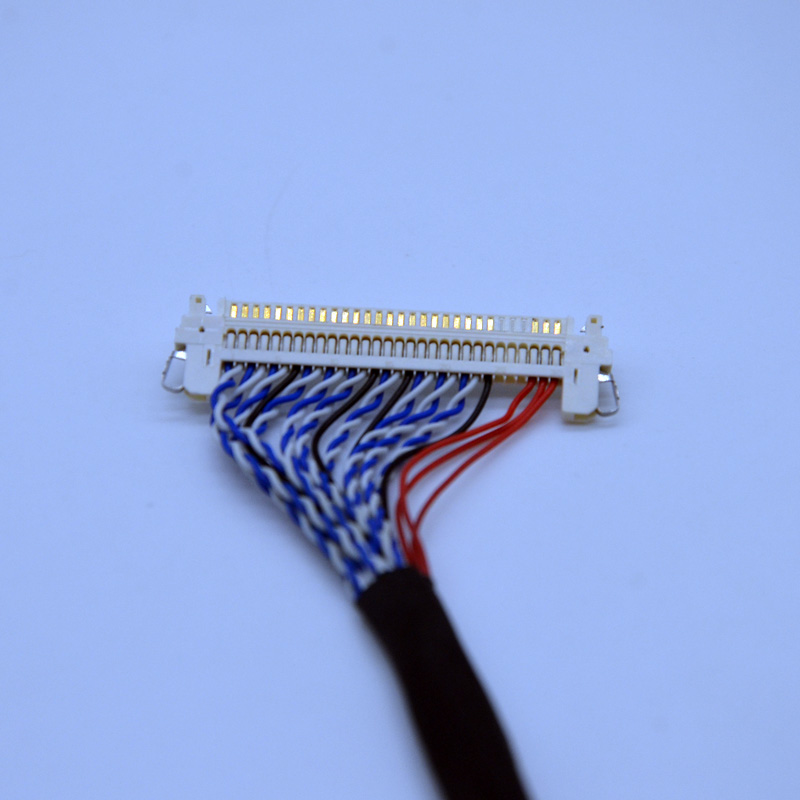 Arnés de cableado de pantalla de visualización de vídeo de cable LVDS 10064 32AWG 30pin conector