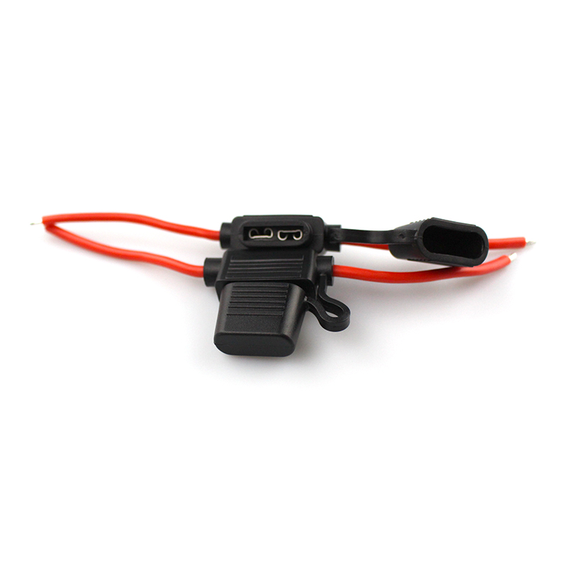 Cable rojo Auto Blade Fusible Soporte de cable Proyector de TV Cable de conexión de fusible con carcasa negra