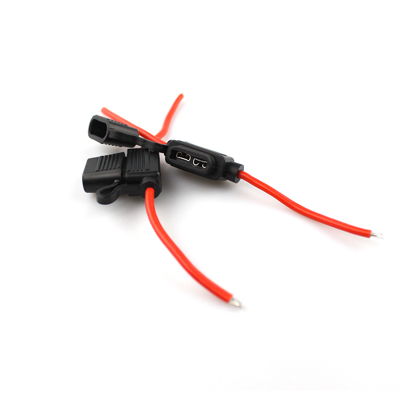Red Wire Auto Blade Fuse Cable Holder TV Projector Fuse Connection Wire With Black Housing