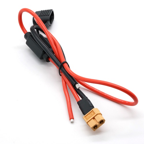 RC Lipo Battery အတွက်စိတ်ကြိုက်ပြုပြင်နိုင်သော Fuse Holder ပါသော XT60 Plug Cable Harness နှင့် Silicone ကြိုးများ