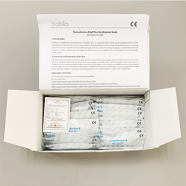 Coxsackievirus B IgM Test Kit (Colloidal Gold)