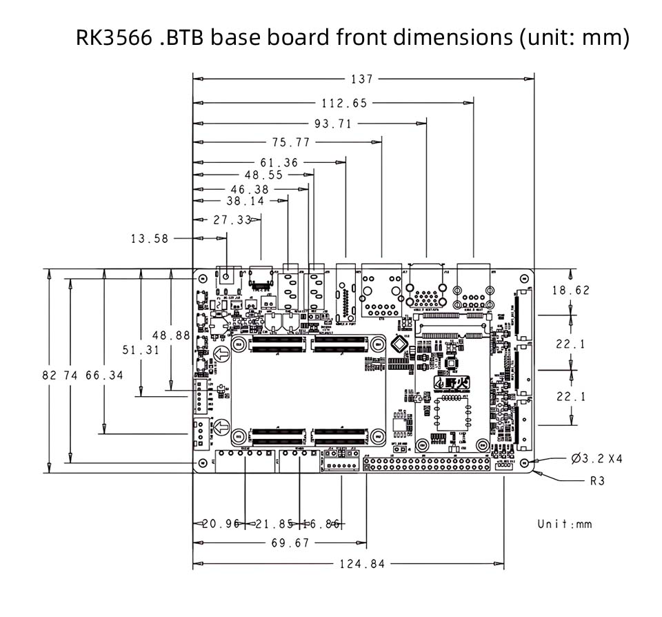 Rockchip RK3566 BTB Motherboard