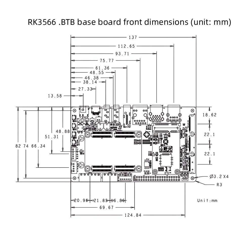 Rockchip RK3566 BTB Motherboard