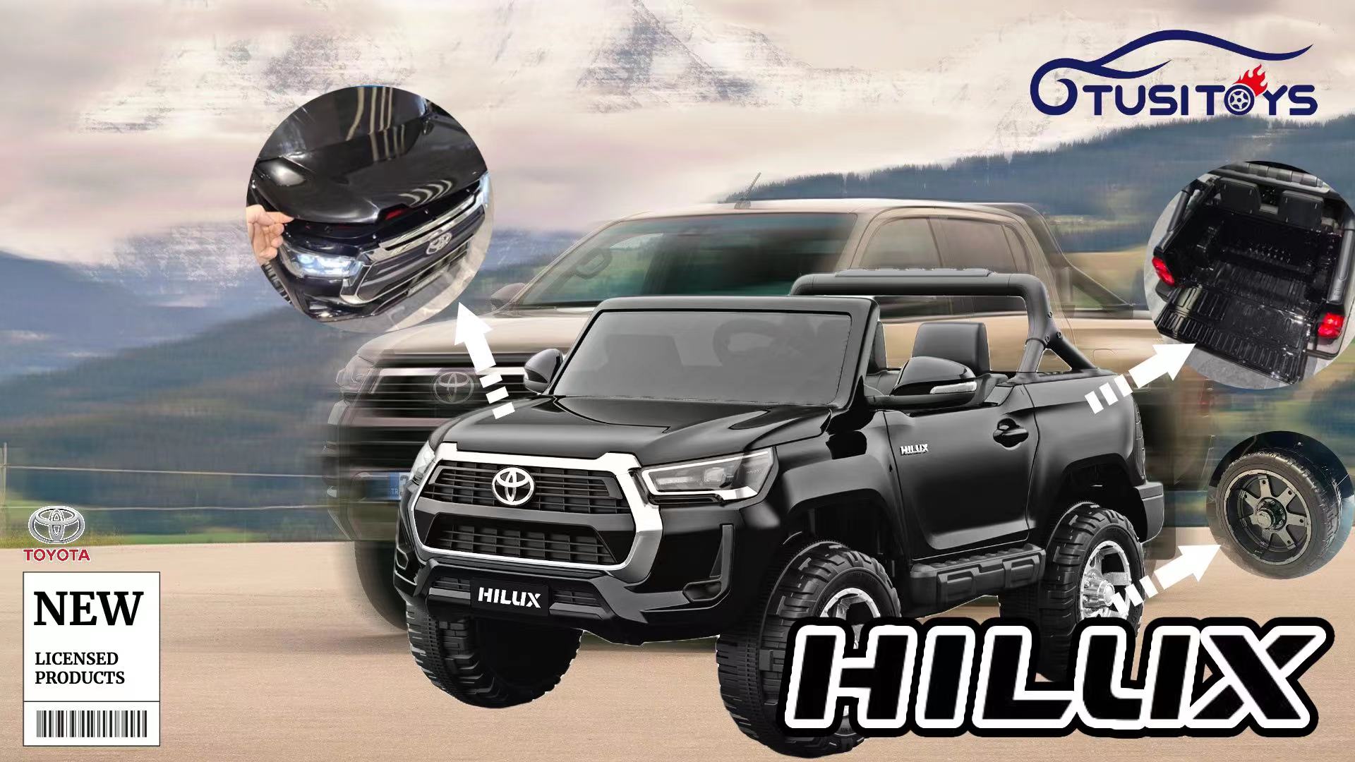 Look what will you only get from this licensed toyota Hilux ride on? 