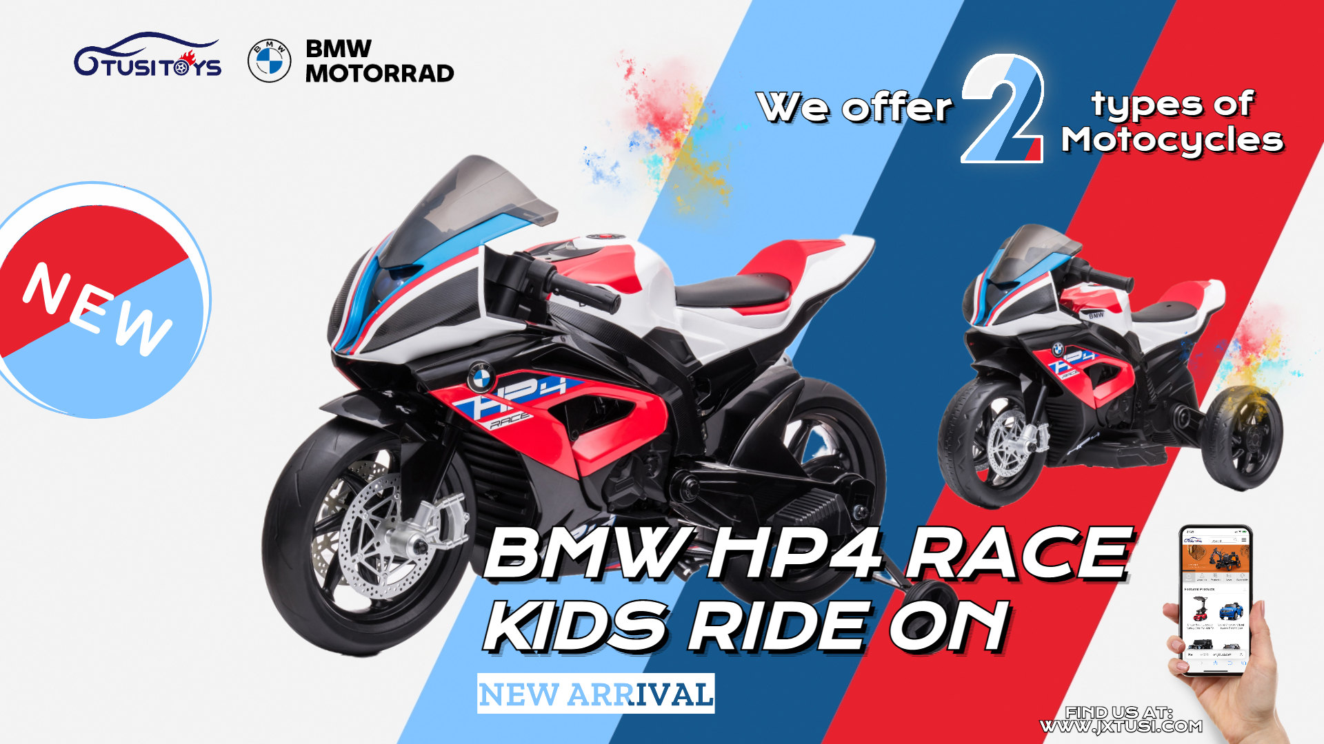 Welcome the fresh new arrival of our BMW HP4 Race kids ride on from spring this year