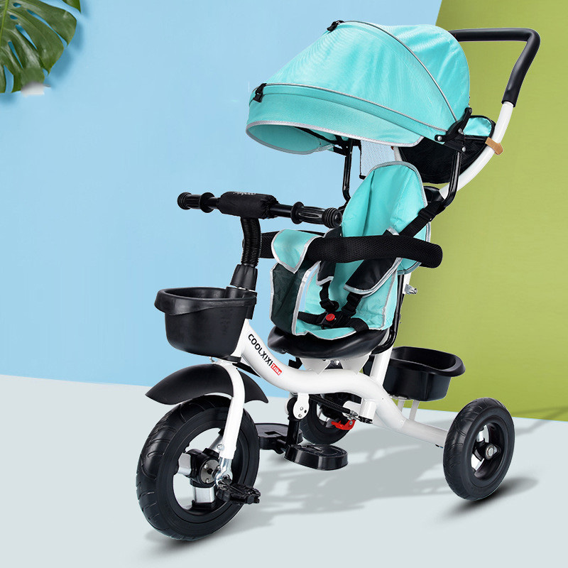 बेबी स्ट्रोलर फोल्डेबल न्यू डिज़ाइन सस्ता थ्री व्हील साइकिल ट्राइसाइकिल - 1