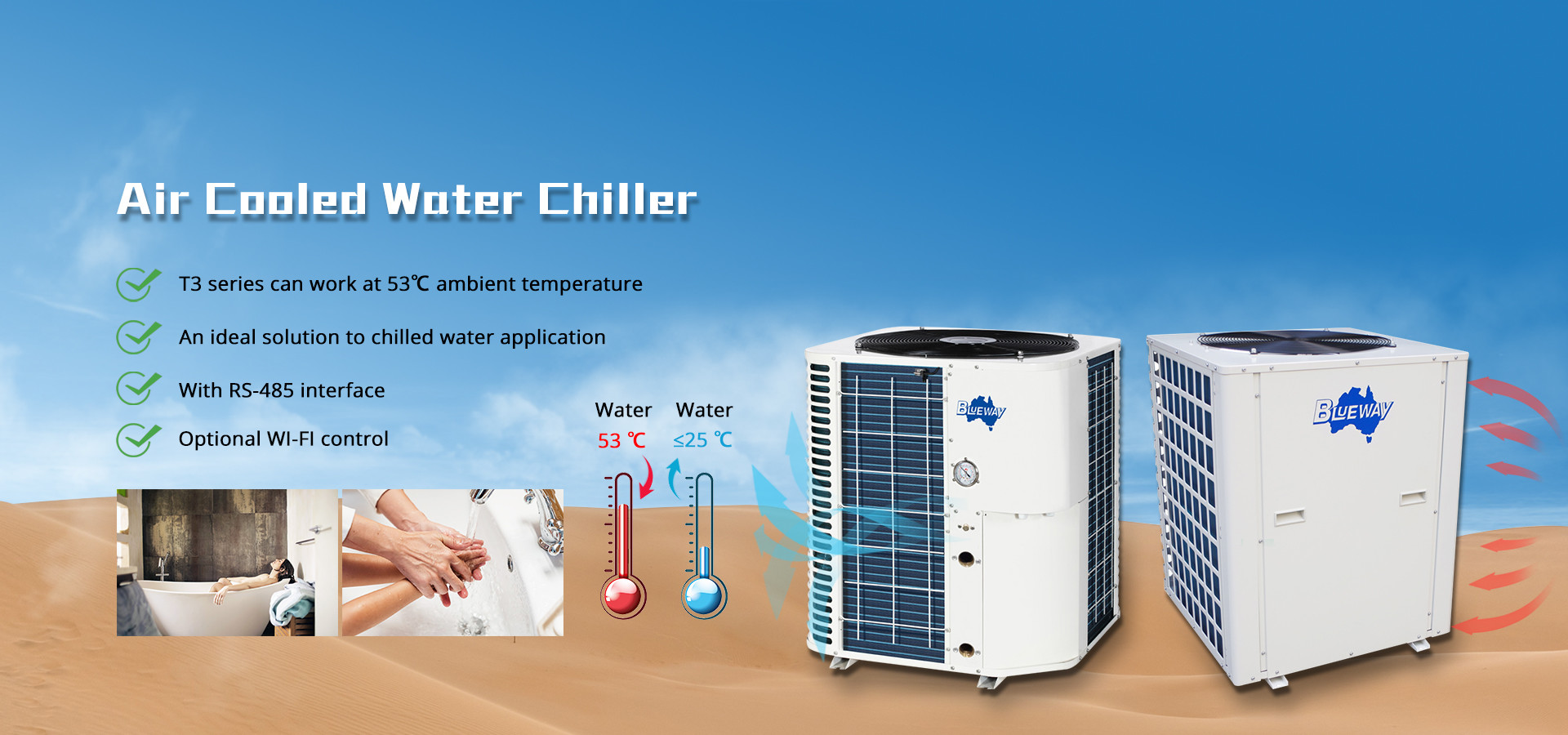Enfriador de agua con fuente de aire