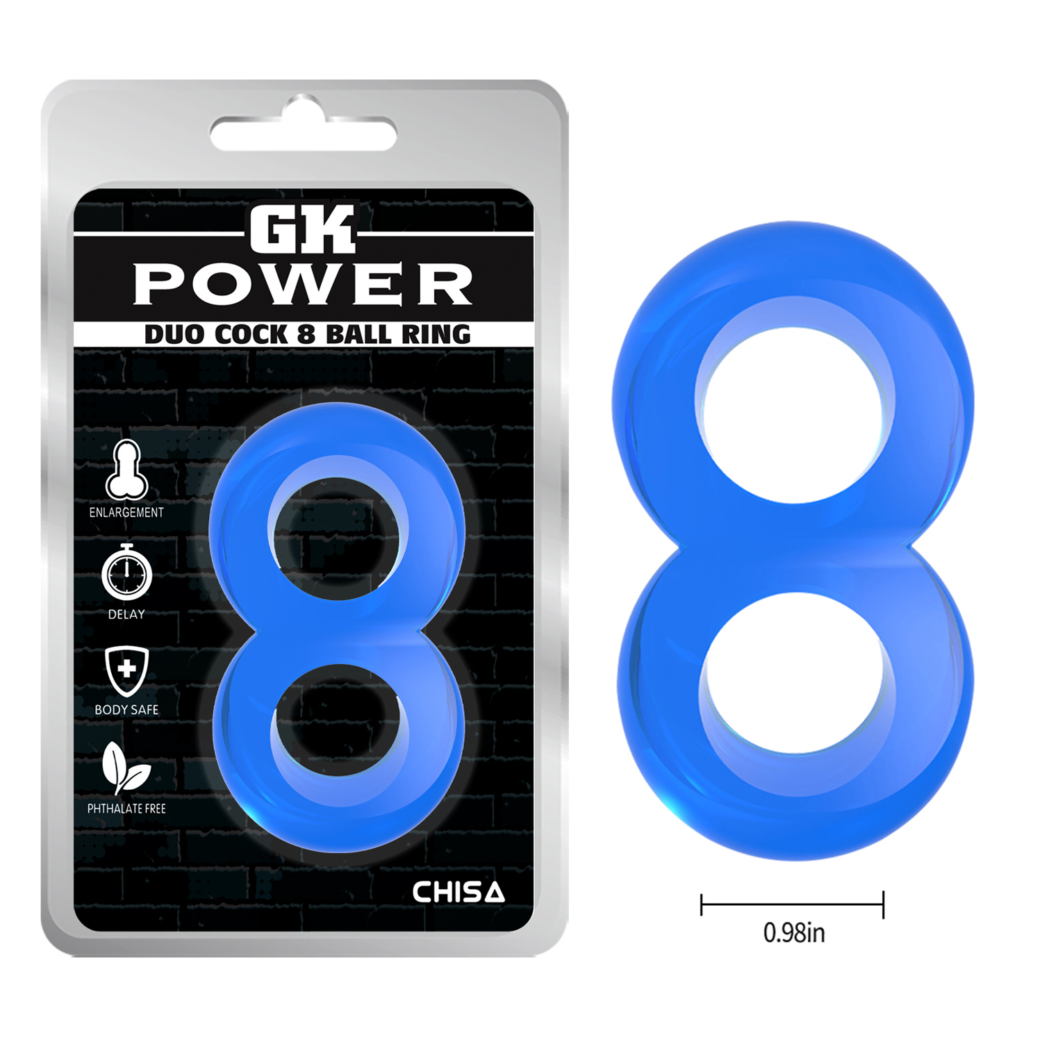 Duo Cock 8 Ball Ring-Blue