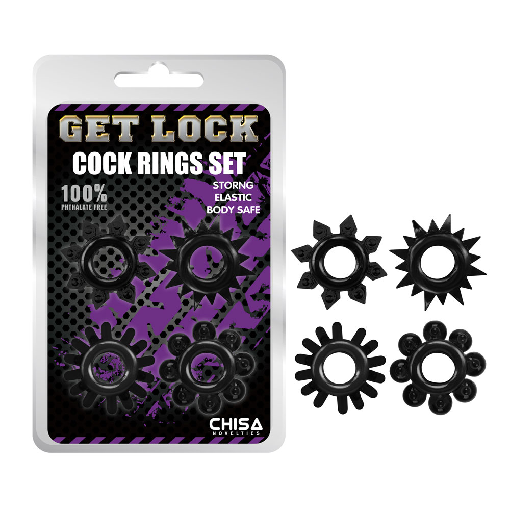 Cock Rings Set-Black - 0