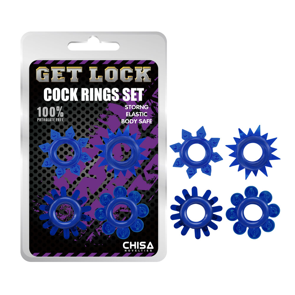 Cock Rings Set-Blue - 0