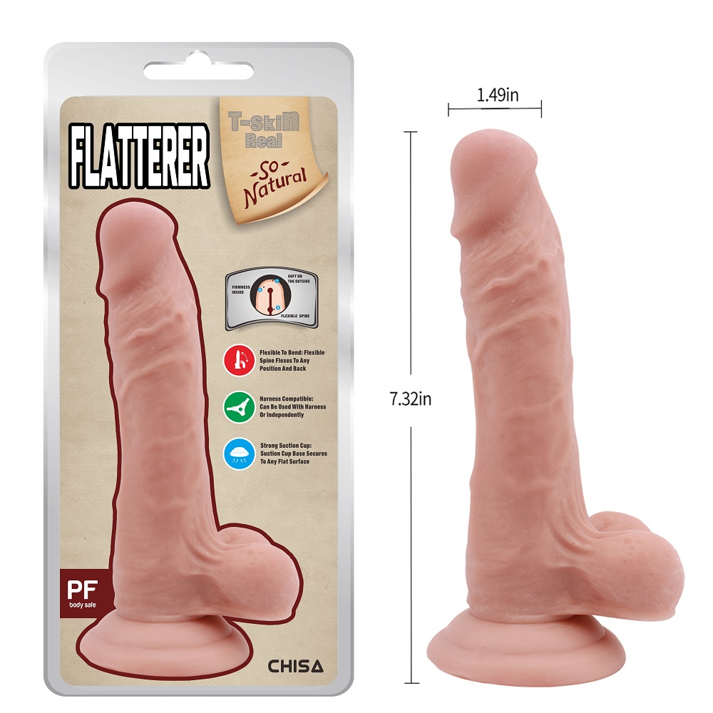 Flatterer Flesh Soft TPE Dual Density Dildo