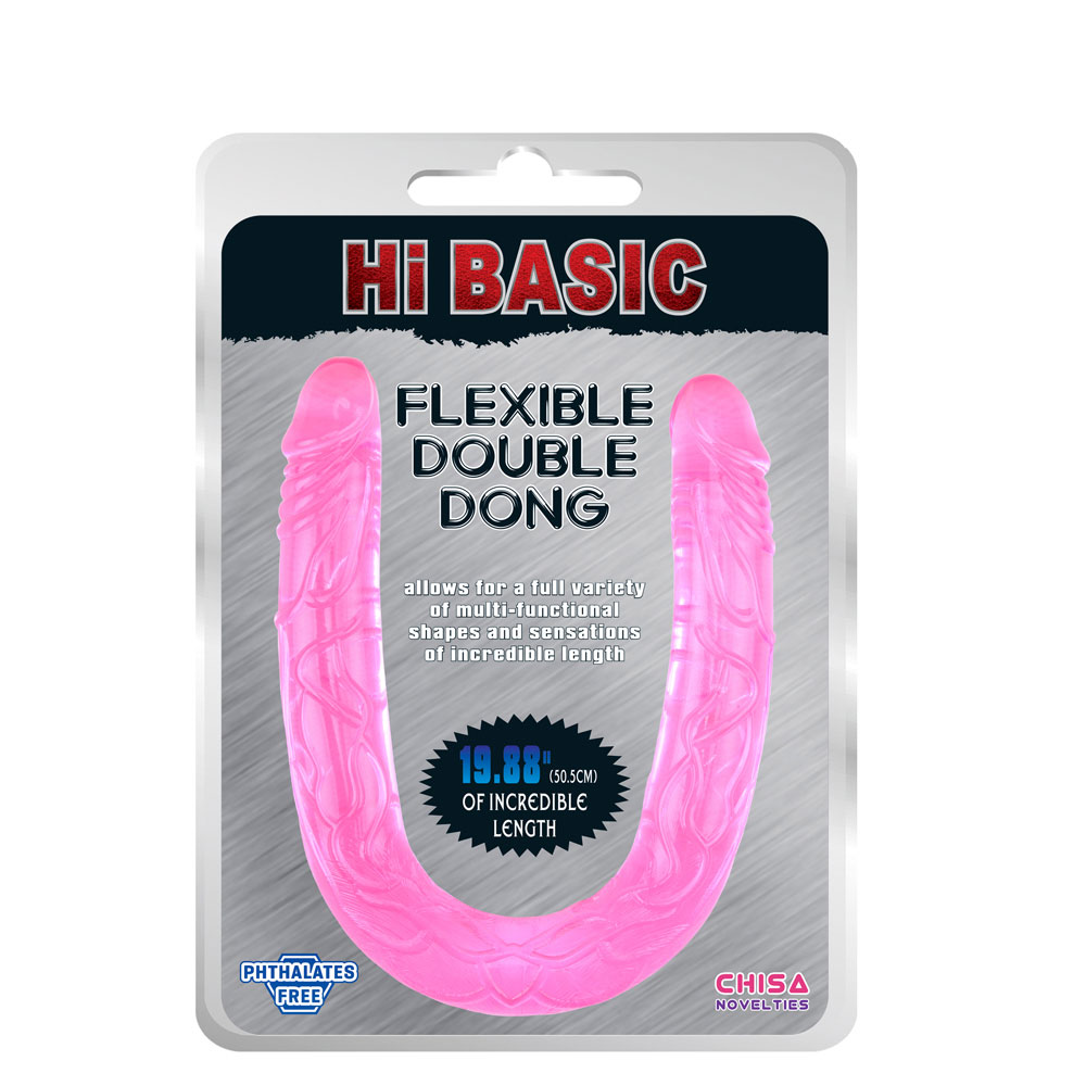 Jelly Flexible Double Dong-Pink - 0 