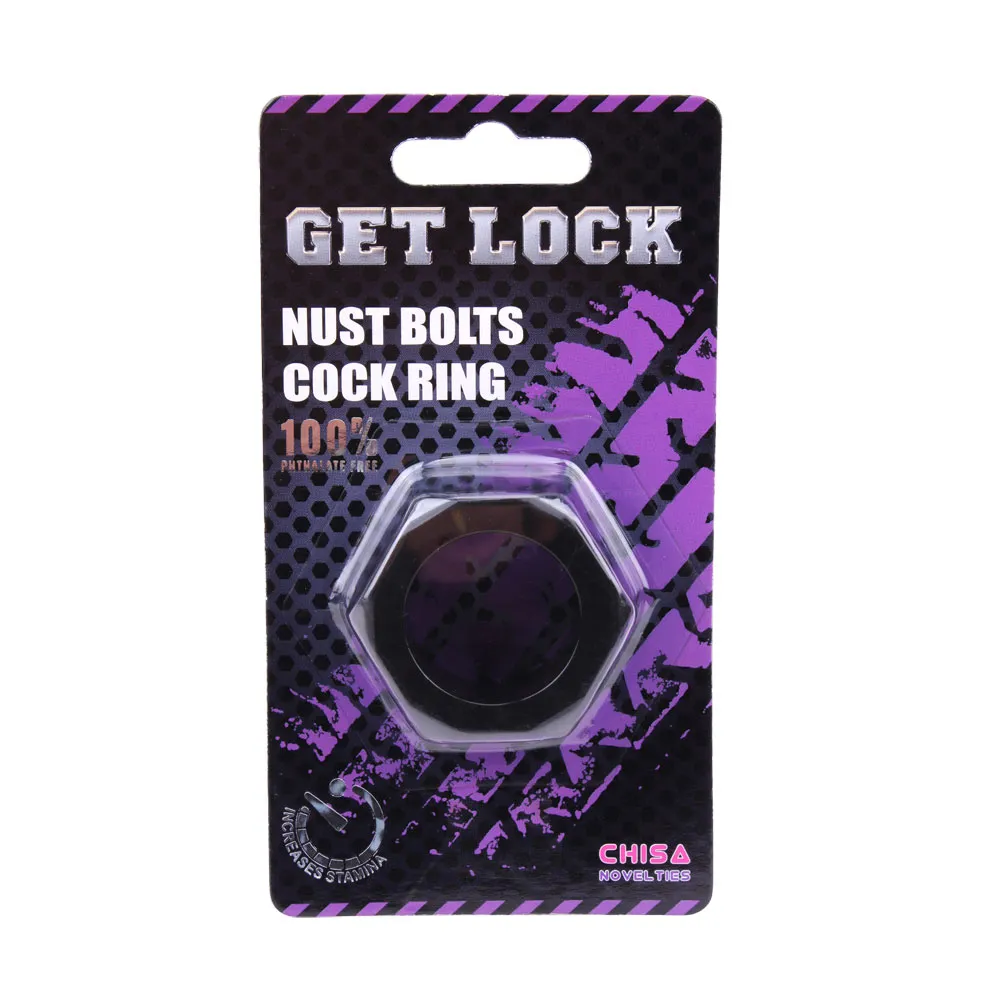 Nust Bolts Cock Ring-Nero