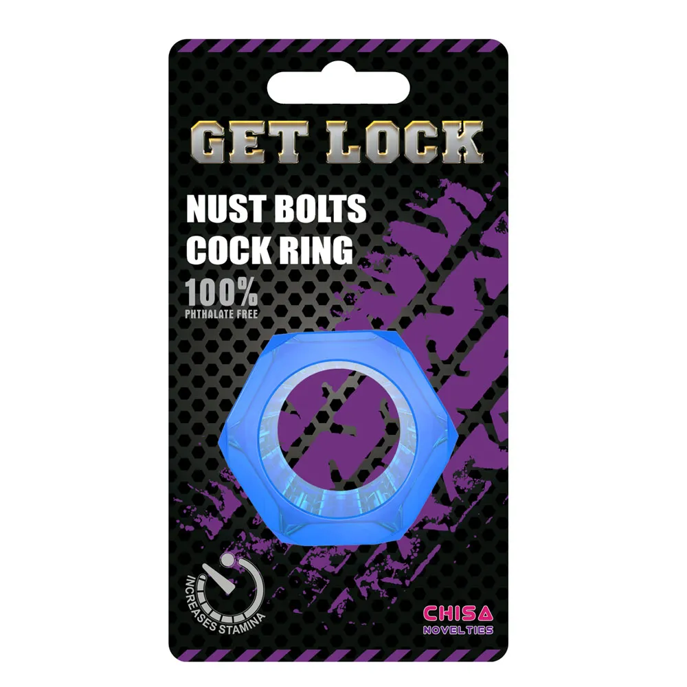 Nust Bolts Cock Ring-Blu