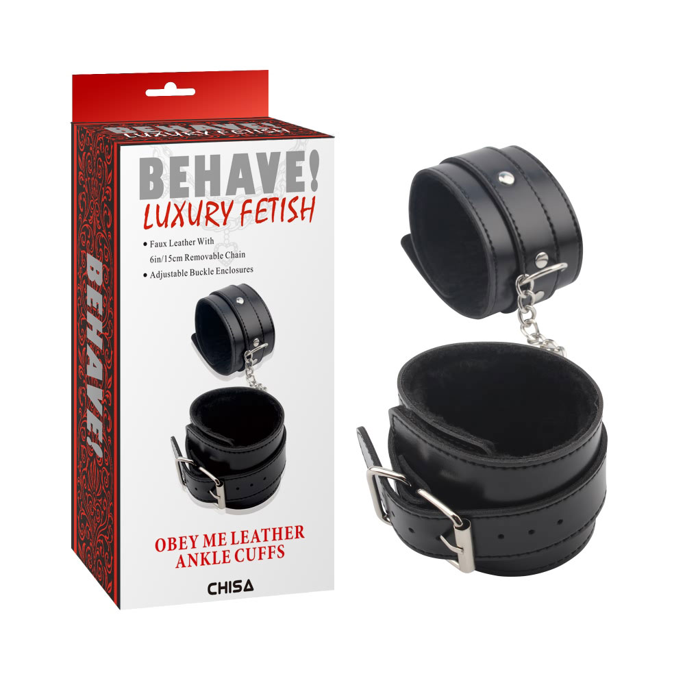 Obey Me Leather Ankle Cuffs