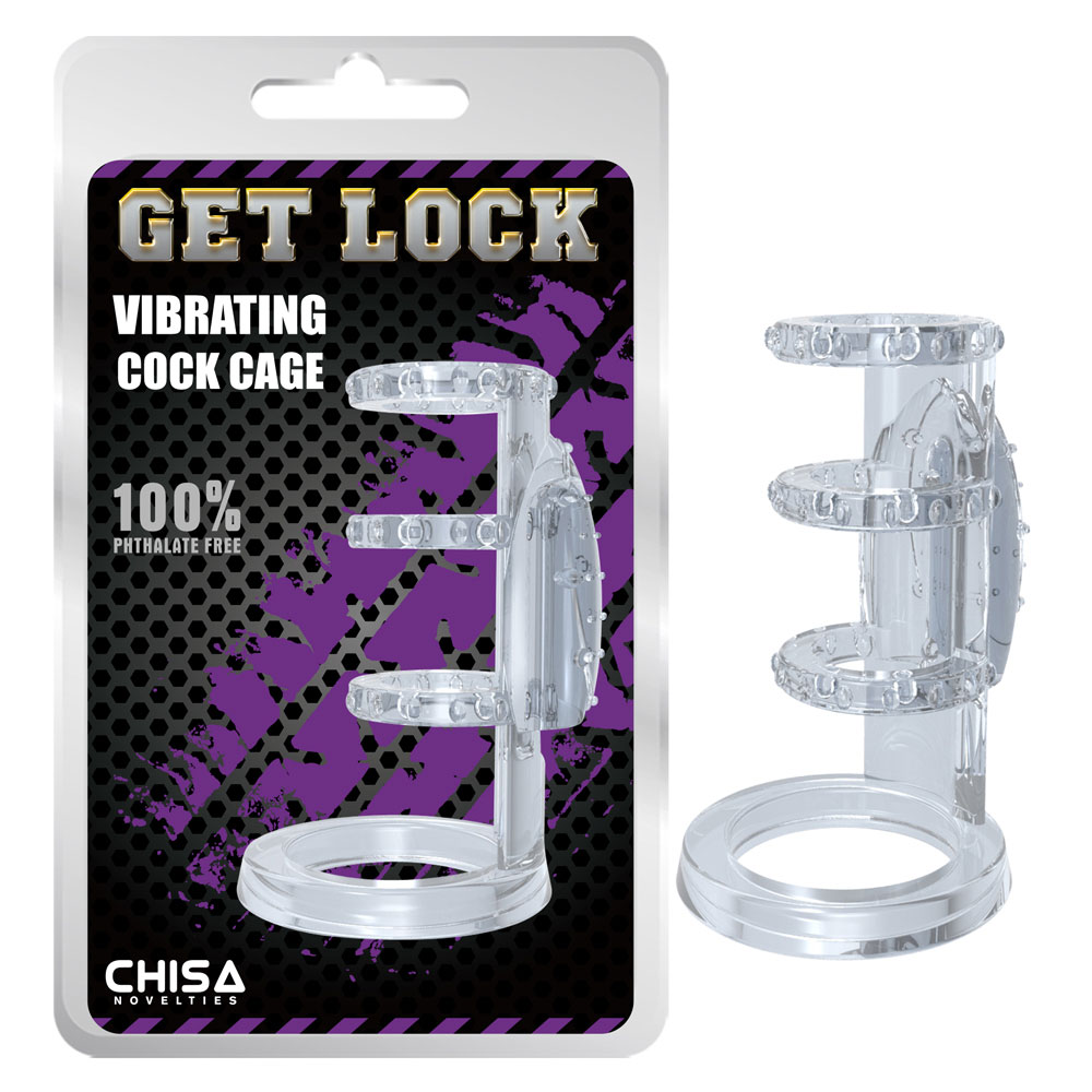 Vibrierender Cock Cage-Clear - 0