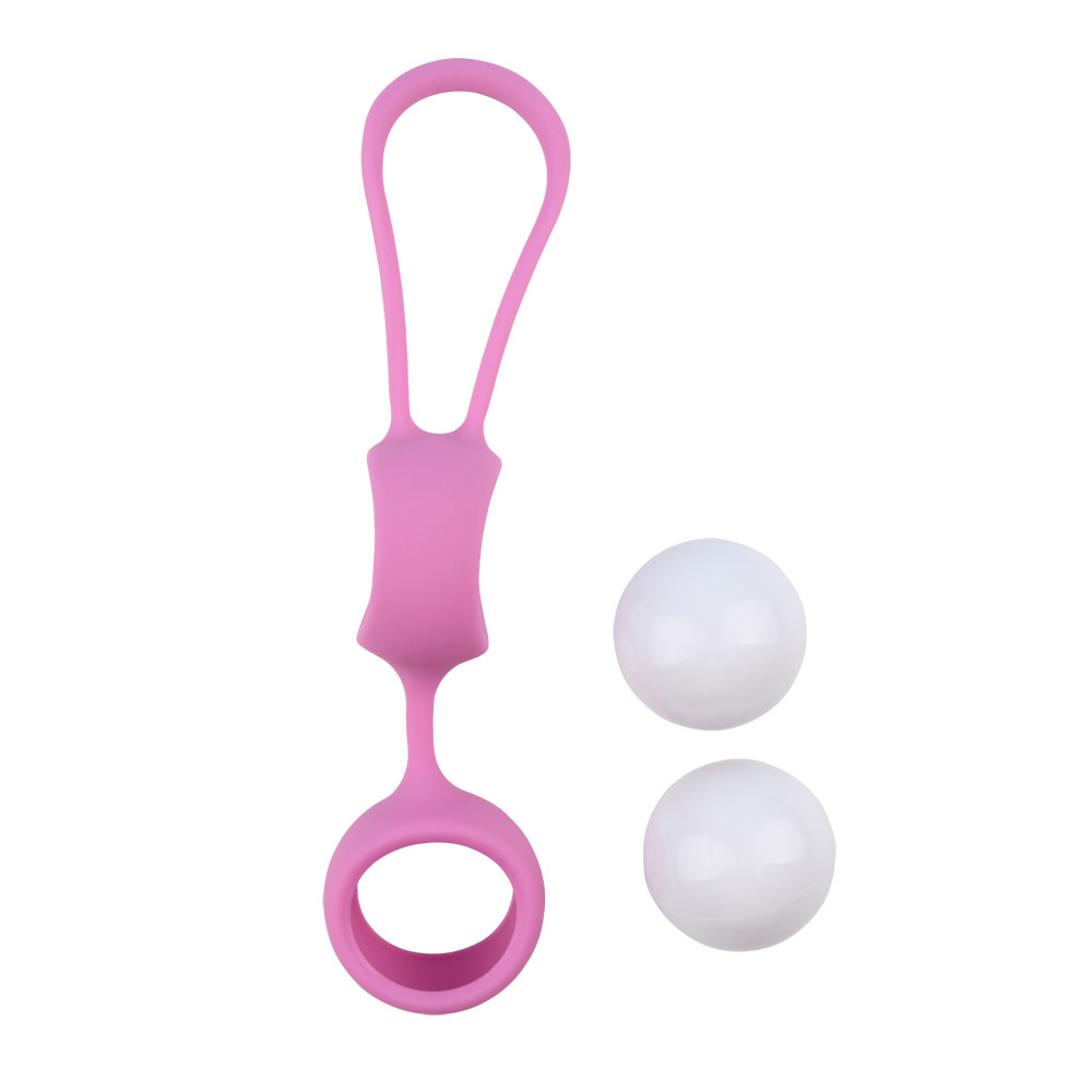 Ben Wa Balls With Silicone Harness And Rolling Balls For Kegel Exercise Pink