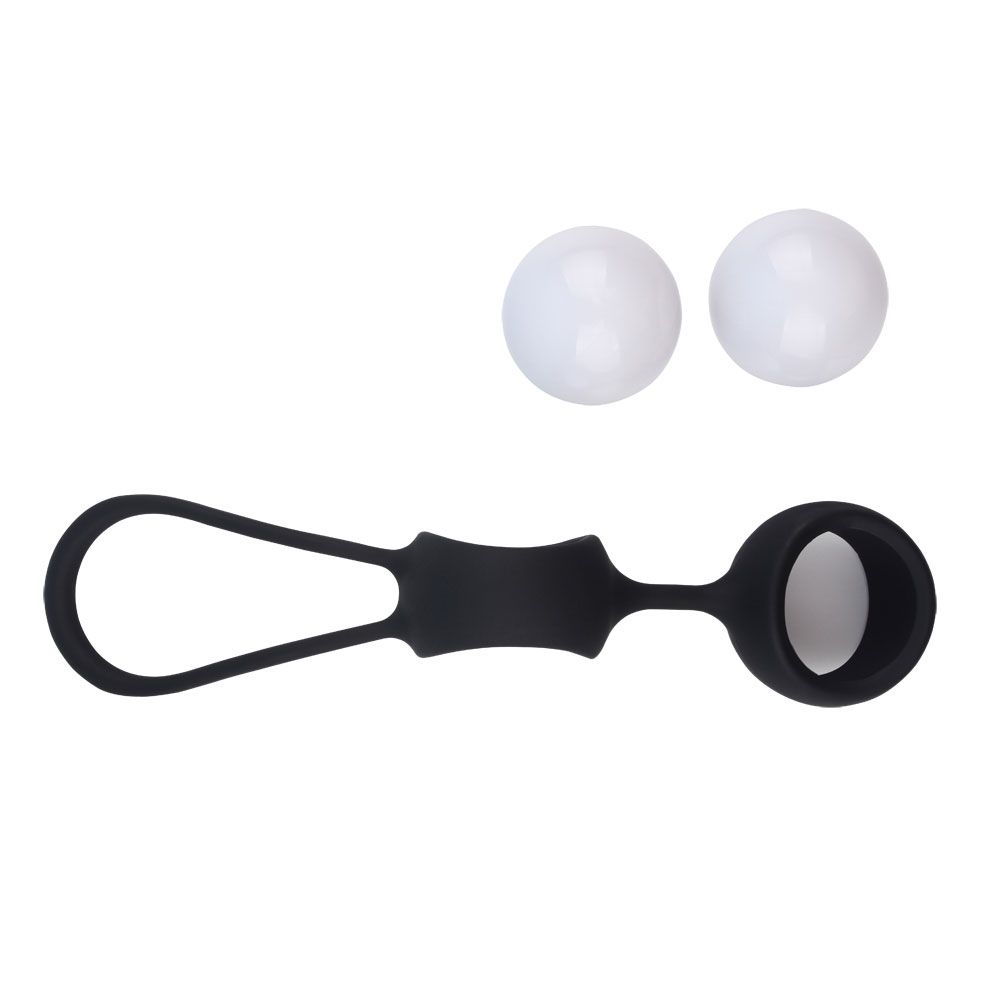 Ben Wa Balls With Silicone Harness And Rolling Balls For Kegel Exercise Black