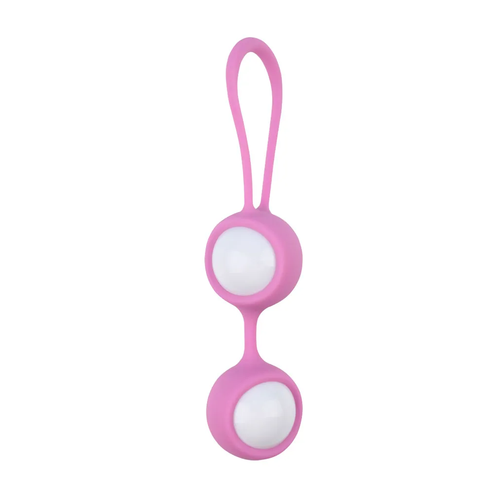 Ben Wa Balls พร้อมสายรัดซิลิโคนและลูกกลิ้งสำหรับออกกำลังกาย Kegel Pink