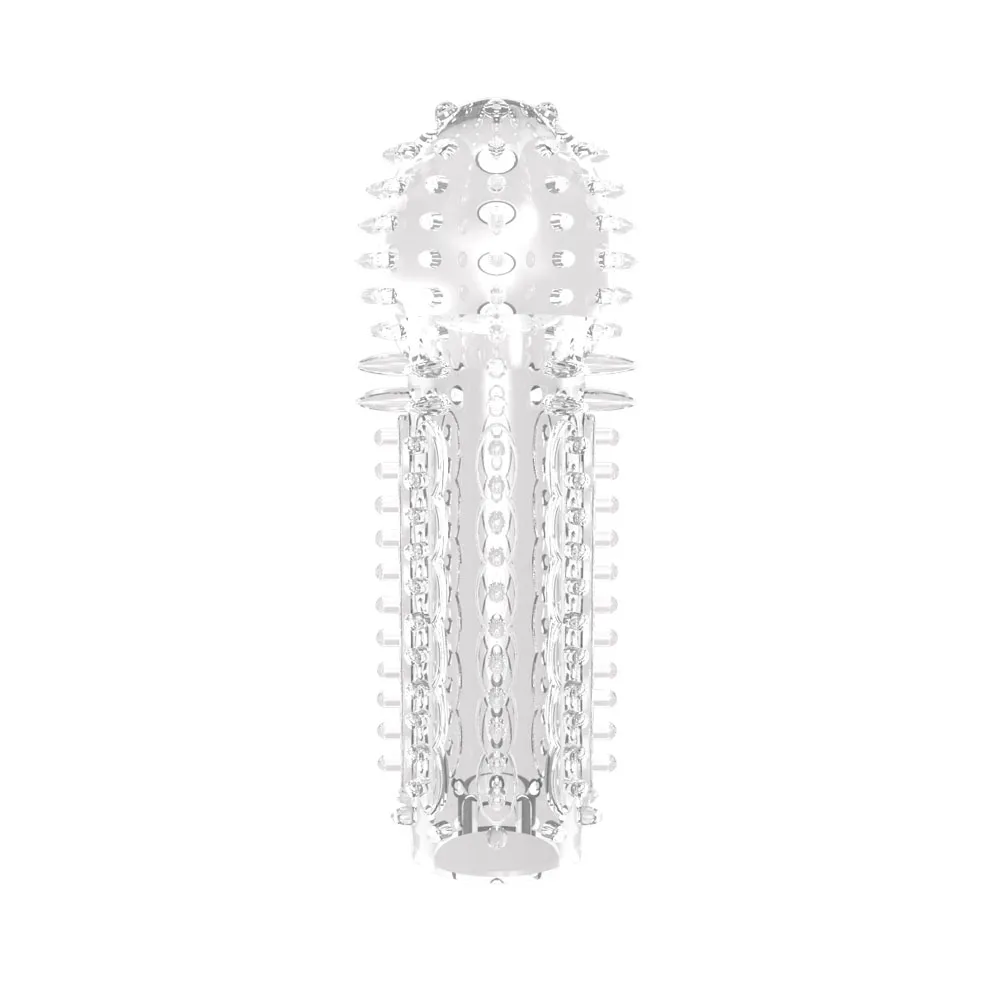 Kristall-Penismanschette aus Tpe mit Noppen und Kugelschlaufe