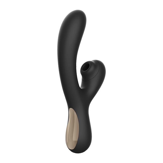 Duo Silicone Rabbit With Suction Functions Black