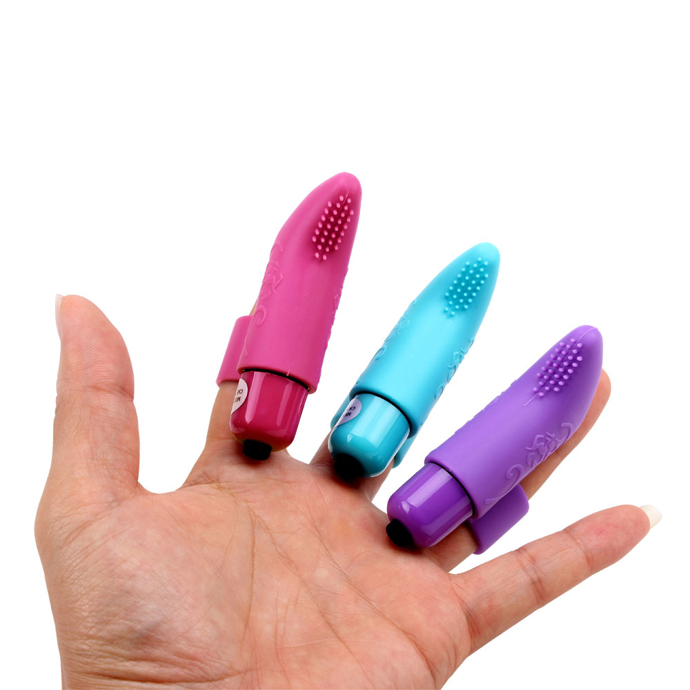 Vibrador de silicona para dedos con 7 potentes funciones de vibración Rosa