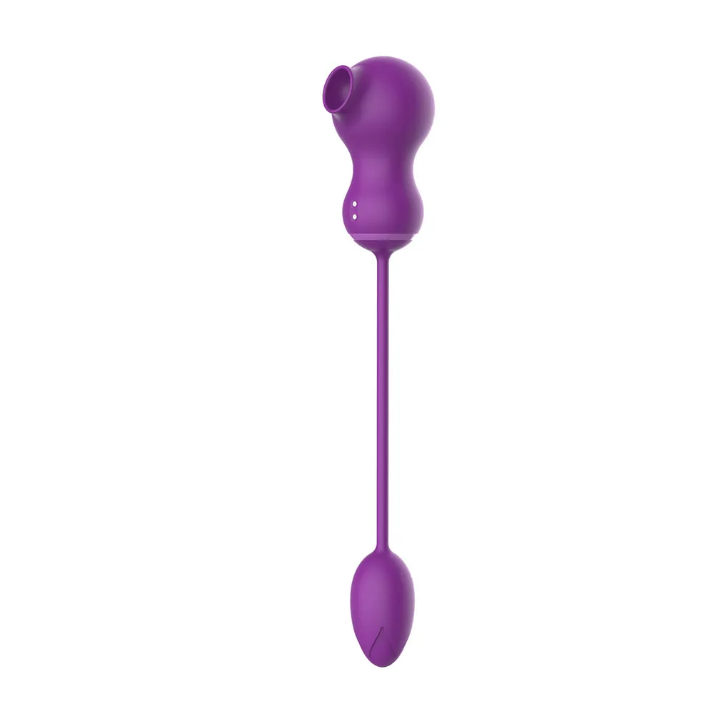 Oeuf d'amour vibrant en silicone avec fonctions d'aspiration pour la stimulation clitoridienne