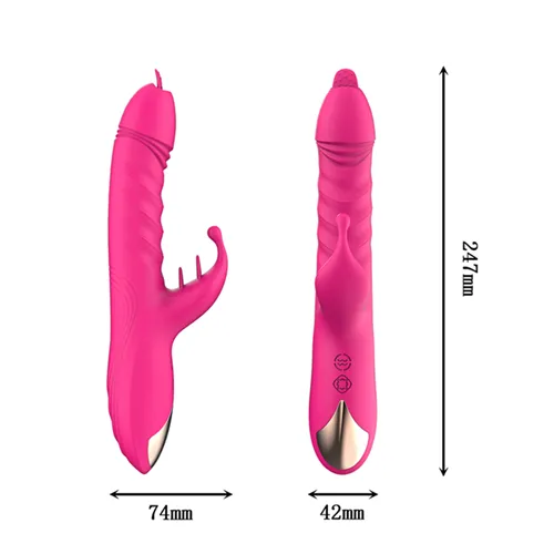 Vířící korálky Thrusting Licking Rabbit Vibrator