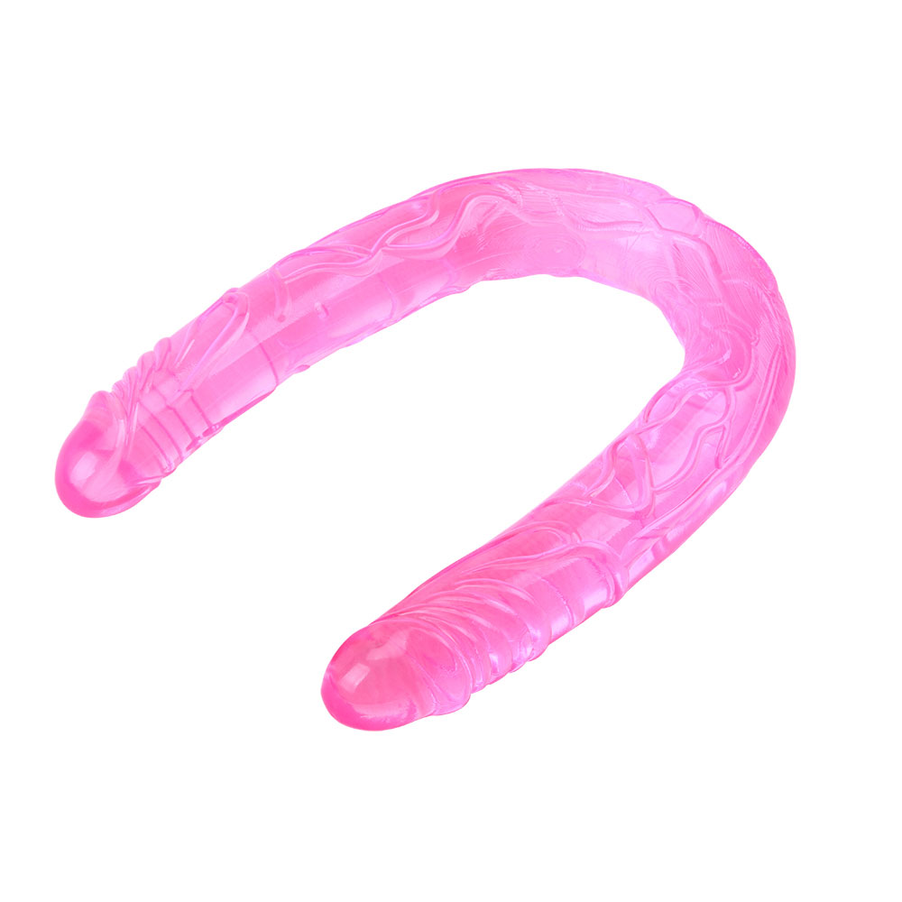 U-shaped Jelly Double Dong With Realistic Vains For Double Penetration