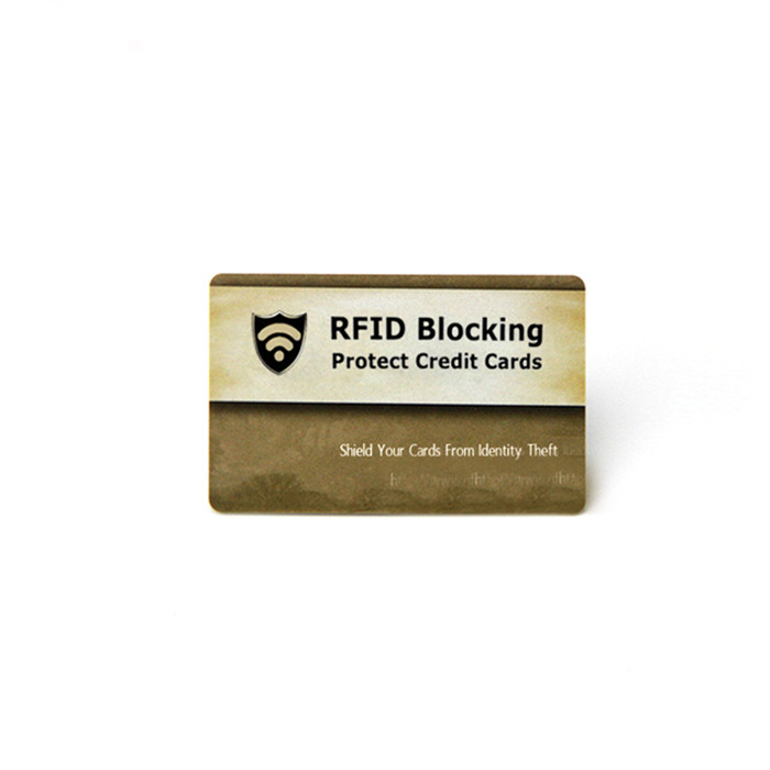 Diru-zorroaren babesa Lapurren aurkako PVC RFID blokeatzeko txartela RFID NFC txartela blokeatzailea