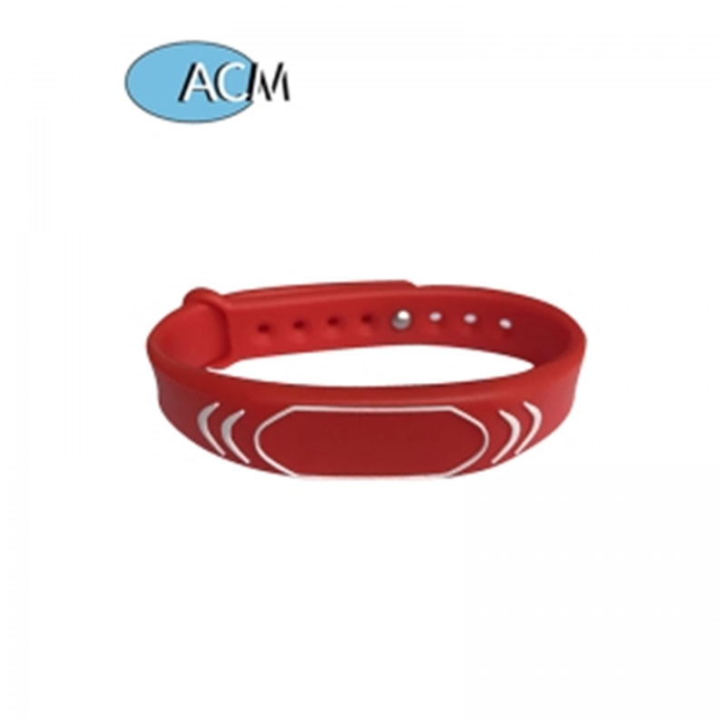 Waterproof Hospital Locker Lock Key Bracelet Passive HF ISO14443A Sport Wristband 13.56mhz Silicone Rfid Wristband