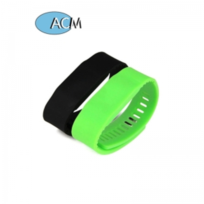 13.56MHz PVC Fabraic Páipéar Uigí Féile Silicone NFC Bracelet sliseanna RFID Wristband