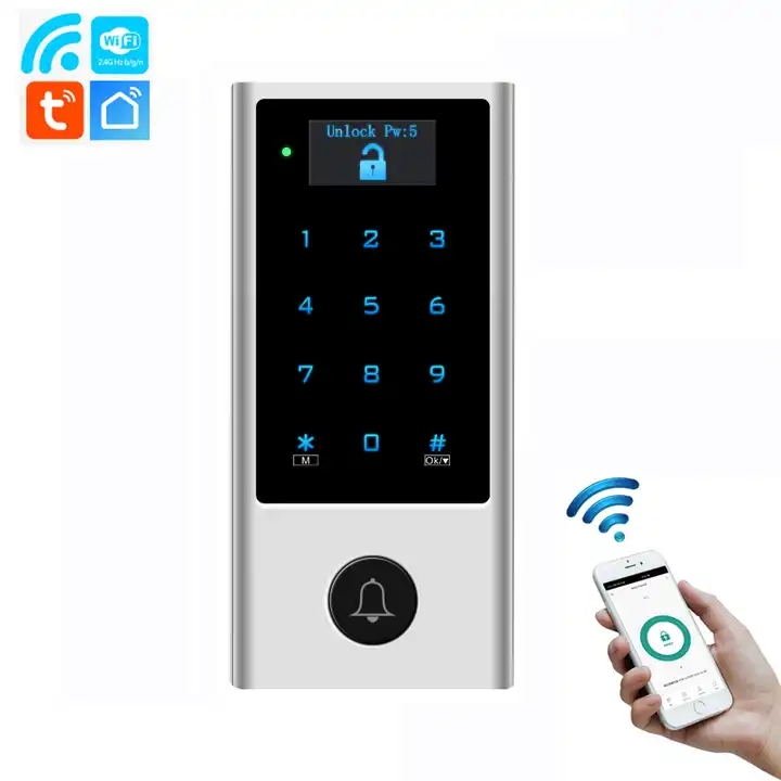 10.000 Pengguna Kapasitas Besar Tuya Wifi Tahan Air Pintu Sistem Kontrol Akses Standalone Keypad RFID Pintu Masuk Akses Controller