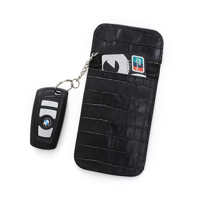 100% Genuine Leather Business Key Fob Protector For Man RFID Blocking Key Fobs RFID Blocking Bag Car Key